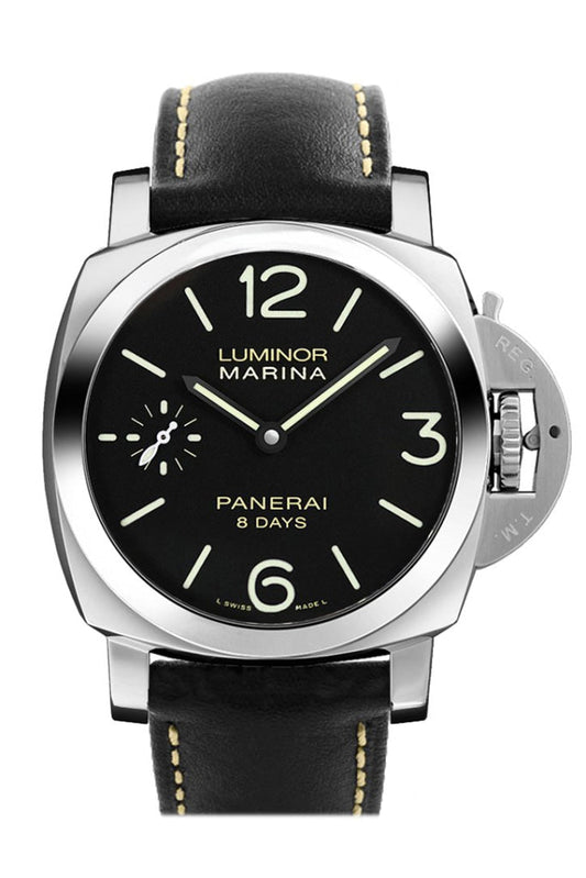 Panerai Panerai PANERAI Luminor Marina Black Dial Black Leather Men's Watch PAM00510  New York luxury watch by Global Sky Diamonds, Diamond District NYC, mazalito