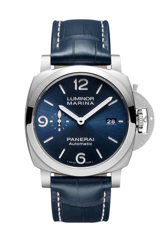 Panerai Panerai Panerai Luminor Marina Automatic Blue Dial Men's Watch PAM01313 luxury watch by Global Sky Diamonds, Diamond District NYC, mazalito
