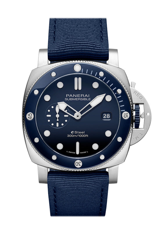 Panerai Panerai Panerai Submersible Quarantana Quattro 44 Blue Dial PAM01289 luxury watch by Global Sky Diamonds, Diamond District NYC, mazalito