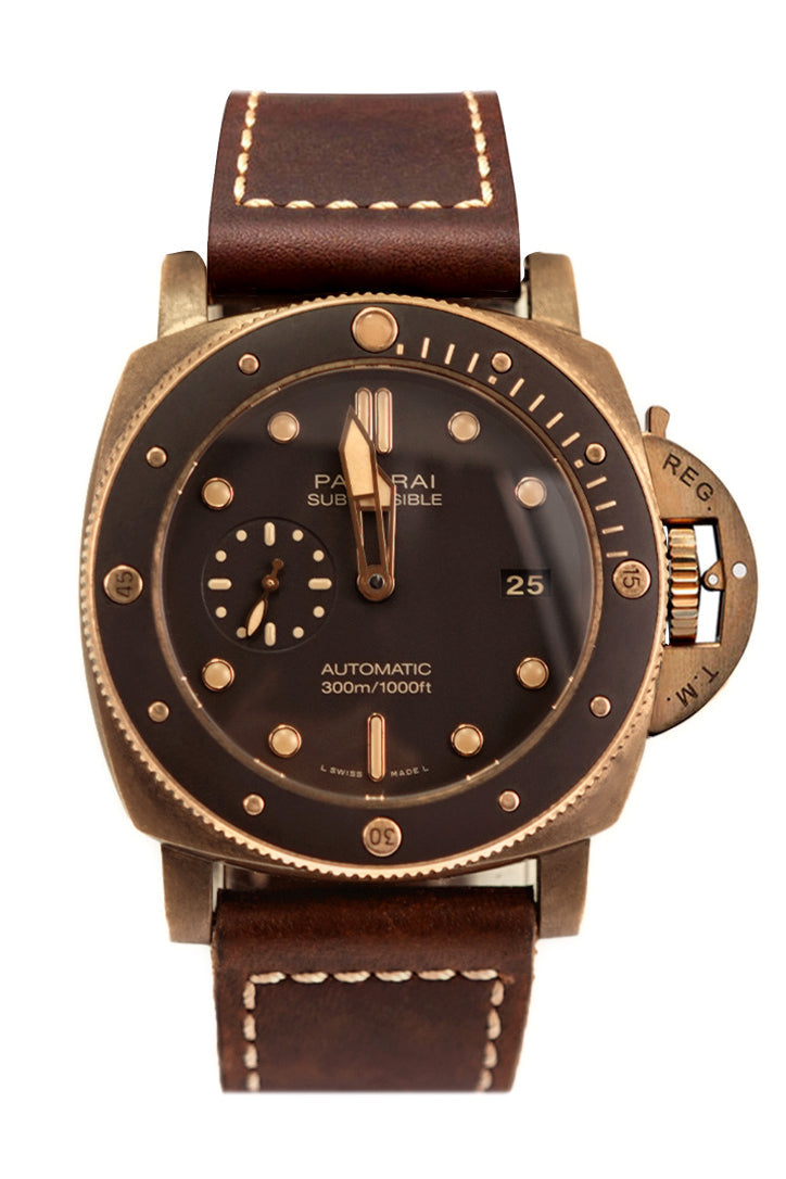 Panerai Panerai Pre-owned Panerai Submersible Bronzo 47 Brown Dial Bronze/brown cerami luxury watch by Global Sky Diamonds, Diamond District NYC, mazalito