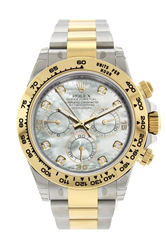 ROLEX Cosmograph Daytona Mother Of Pearl Diamond Dial Oyster Bracelet Watch 116503