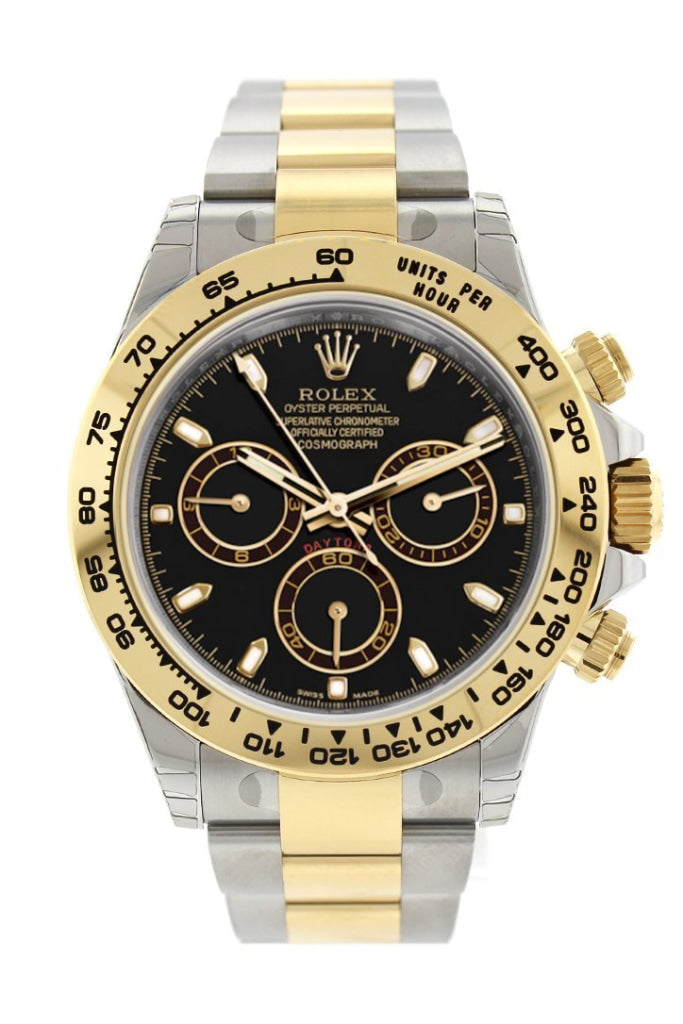 Rolex Cosmograph Daytona Black Dial Gold and Steel Men's Watch 116503