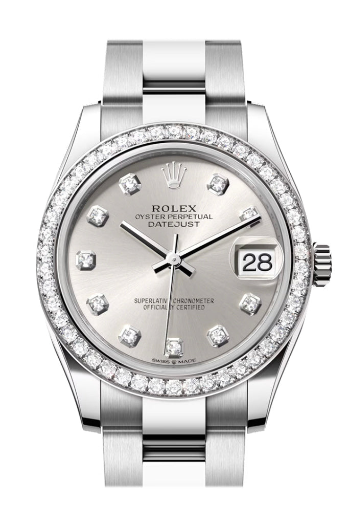 Rolex Datejust 31 Silver Diamond Dial Ladies Watch 278384RBR 278384RBR-0033