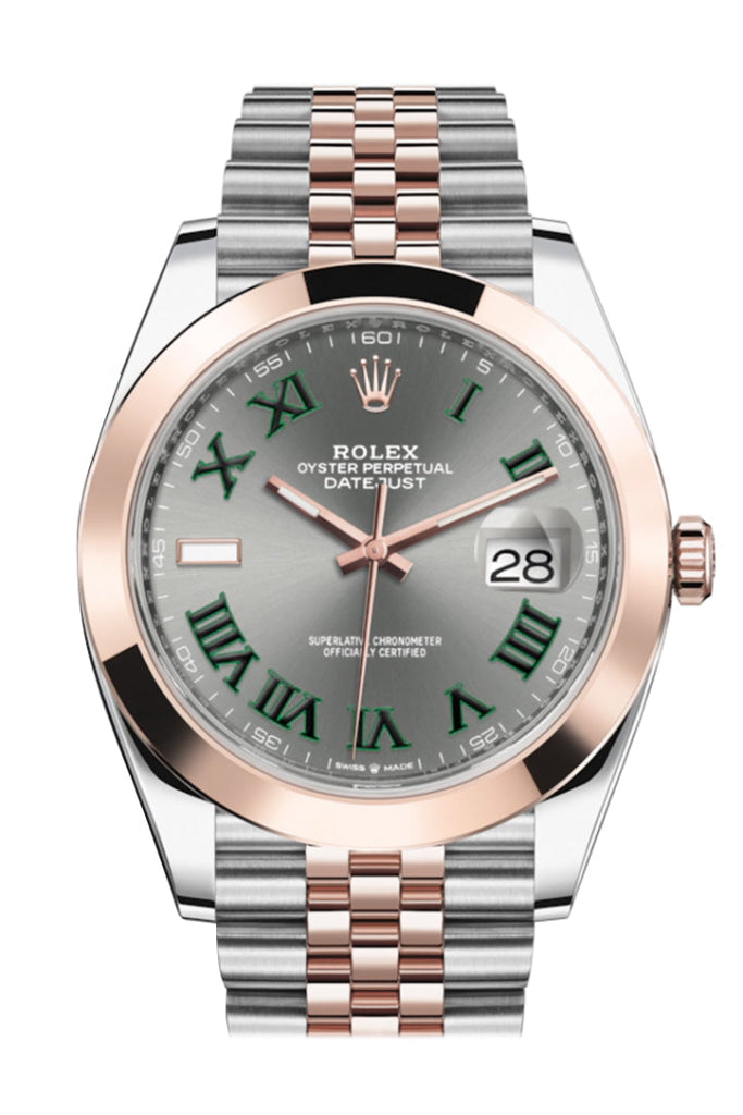 Rolex Datejust 41 Slate Dial Steel and 18K Rose Gold Men's Watch 126301