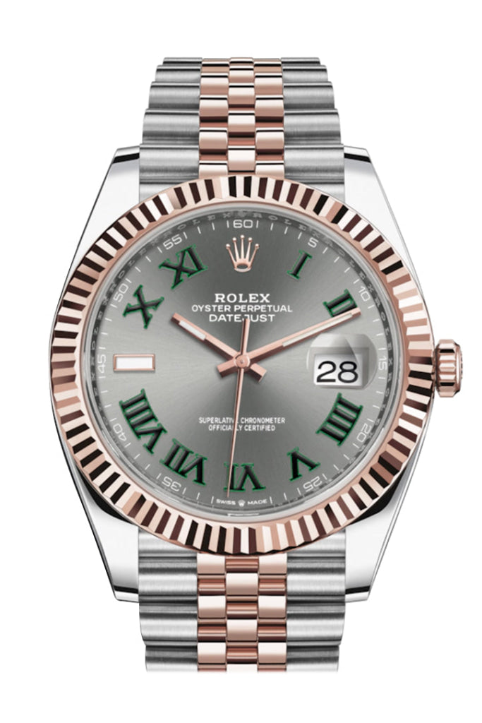 Rolex Datejust 41 Slate Wimbledon Dial Men's Steel and 18kt Everose Gold Jubilee Watch 126331