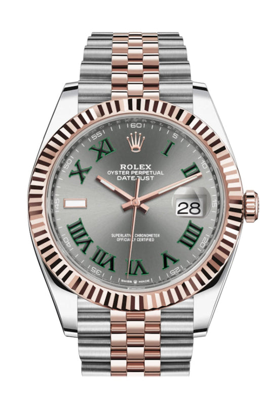 Rolex Datejust 41 Slate Wimbledon Dial Men's Steel and 18kt Everose Gold Jubilee Watch 126331