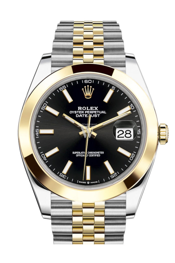 Rolex Datejust 41 Black Dial Steel and 18K Yellow Gold Jubilee Men's Watch 126303