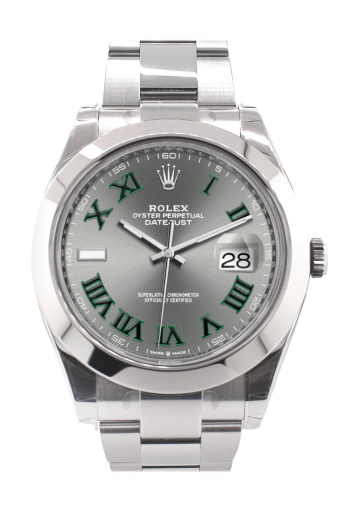 Rolex Datejust 41 Slate Wimbledon Roman Dial Automatic Men's Watch 126300