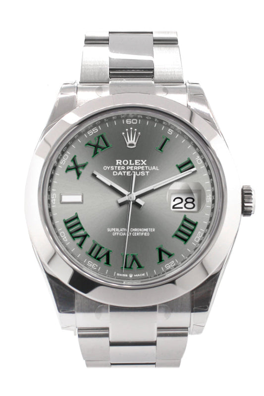 Rolex Datejust 41 Slate Wimbledon Roman Dial Automatic Men's Watch 126300