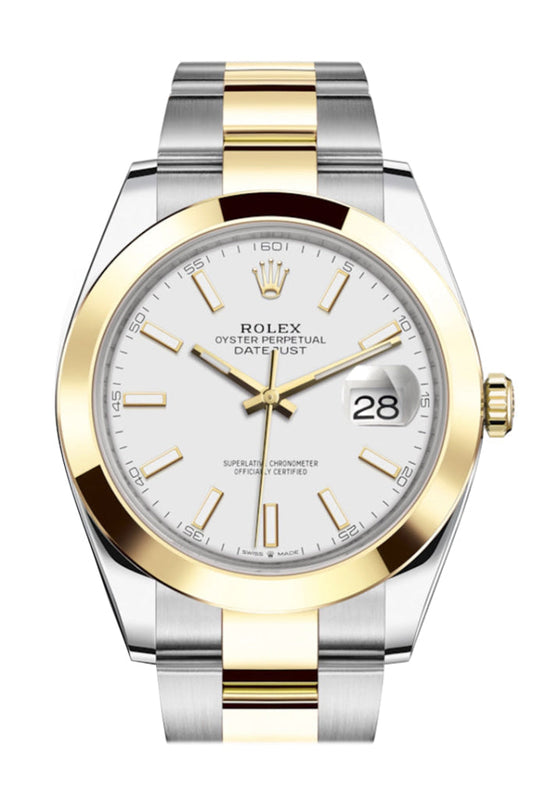 Rolex Datejust 41 White Dial Steel and 18K Yellow Gold Oyster Men's Watch 126303