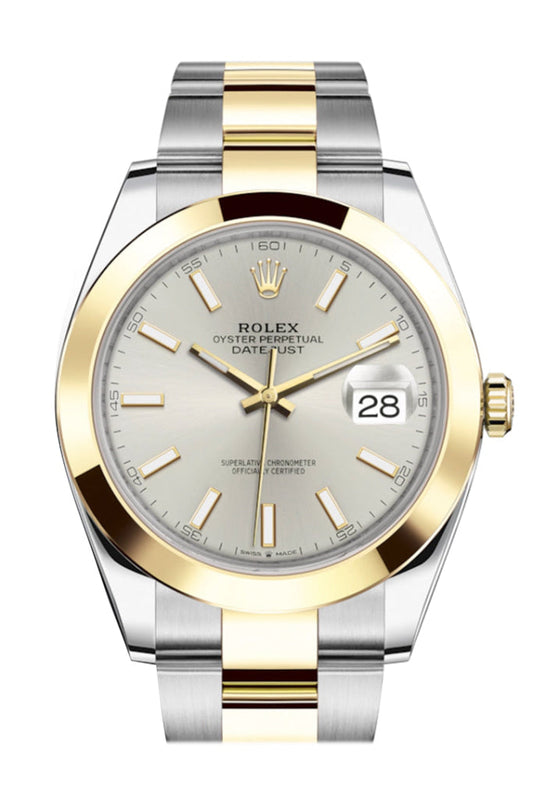 Rolex Datejust 41 Silver Dial Steel and 18K Yellow Gold Oyster Men's Watch 126303