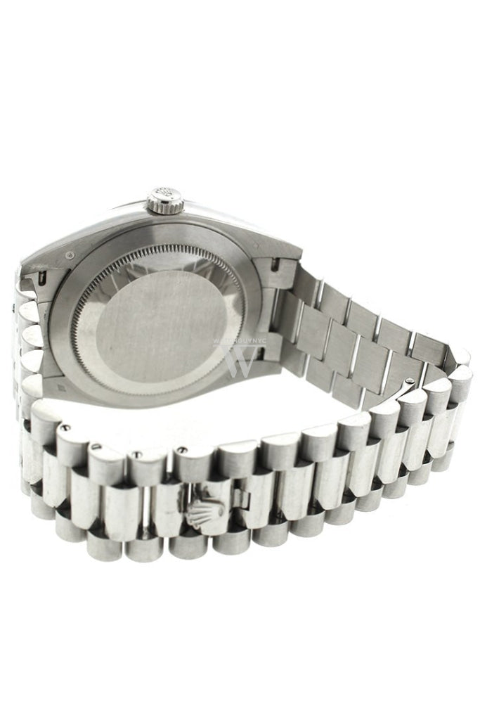 Rolex Day-Date 40 Ice blue Quadrant Motif Dial Dome Bezel Platinum President Automatic Men's Watch 228206 DC