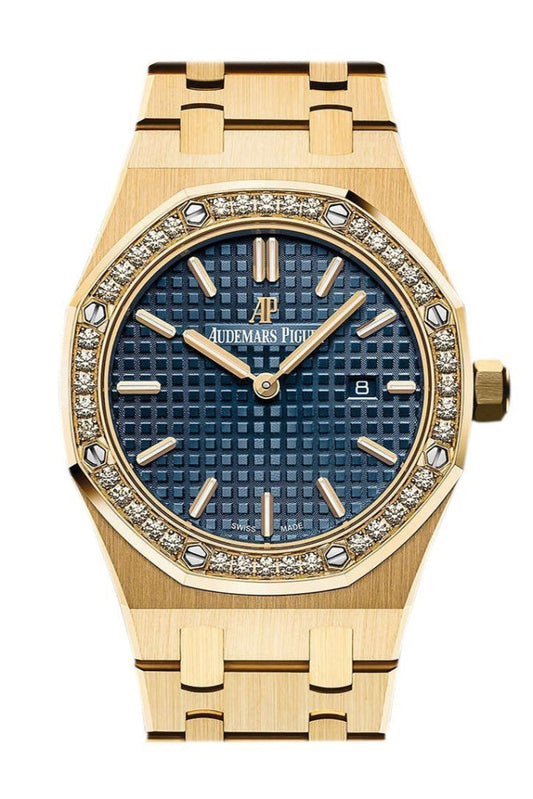AUDEMARS PIGUET Royal Oak 33 Blue Dial Ladies 18 Carat Yellow Gold Watch 67651BA.ZZ.1261BA.02