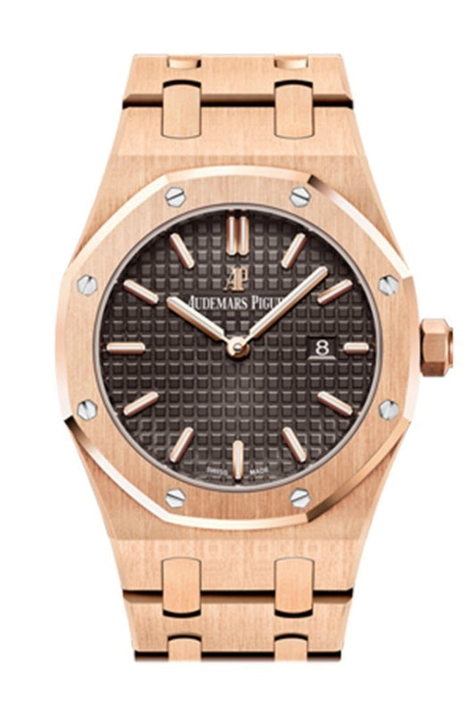 AUDEMARS PIGUET Royal Oak Brown Dial Ladies 18 Carat Pink Gold Watch 67650OR.OO.1261OR.01