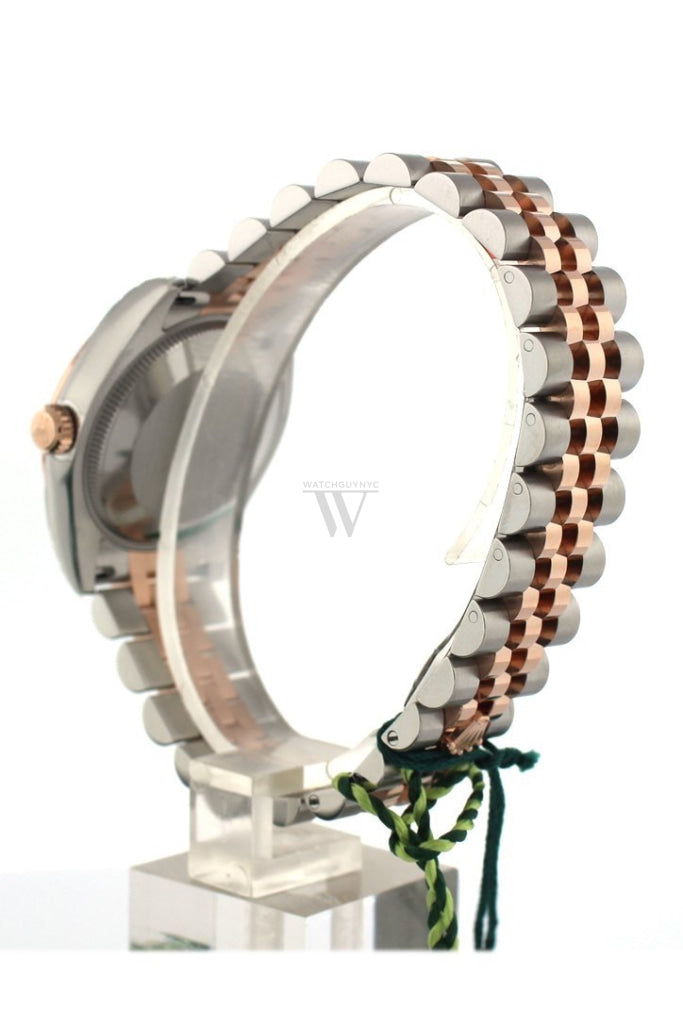 Custom Diamond Bezel Rolex Datejust 31 Silver Dial 18K Rose Gold Two Tone Jubilee Ladies Watch 178241 Pre-owned