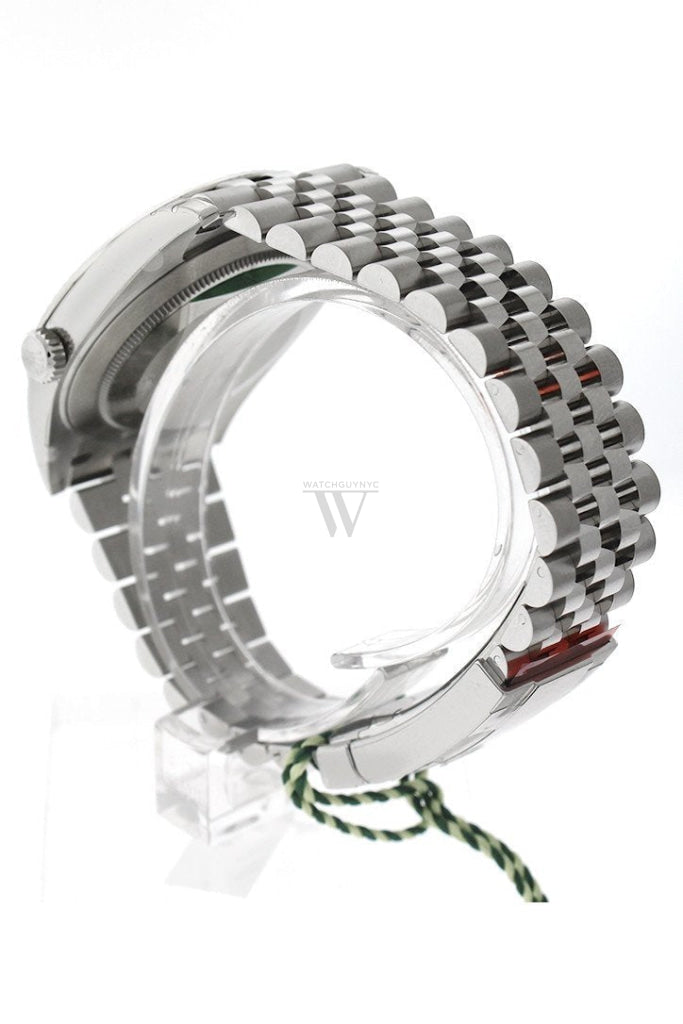 Rolex Datejust 41 Blue Set with Diamonds Dial White Gold Fluted Bezel Jubilee Mens Watch 126334