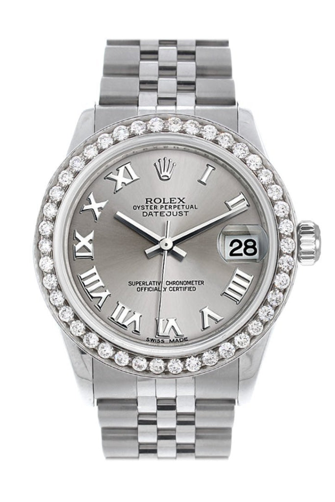 Rolex Custom Diamond Bezel Datejust 31 Rhodium Dial Jubilee Ladies Watch 178240 Pre-owned