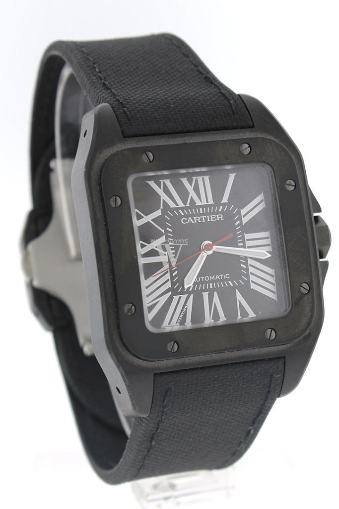 Cartier Santos Automatic Black Dial PVD Mens Watch WSSA0006