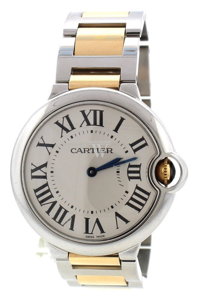 Cartier Ballon Bleu 36mm Steel Yellow Gold Ladies Watch W69008Z3 Pre-Owend