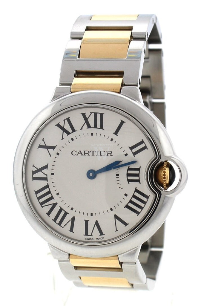 Cartier Ballon Bleu 36mm Steel Yellow Gold Ladies Watch W69008Z3 Pre-Owend