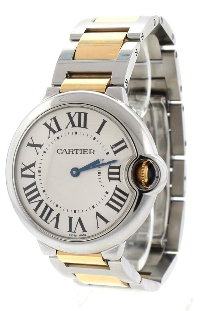 Cartier Ballon Bleu 36mm Steel Yellow Gold Ladies Watch W69008Z3 Pre-Owend