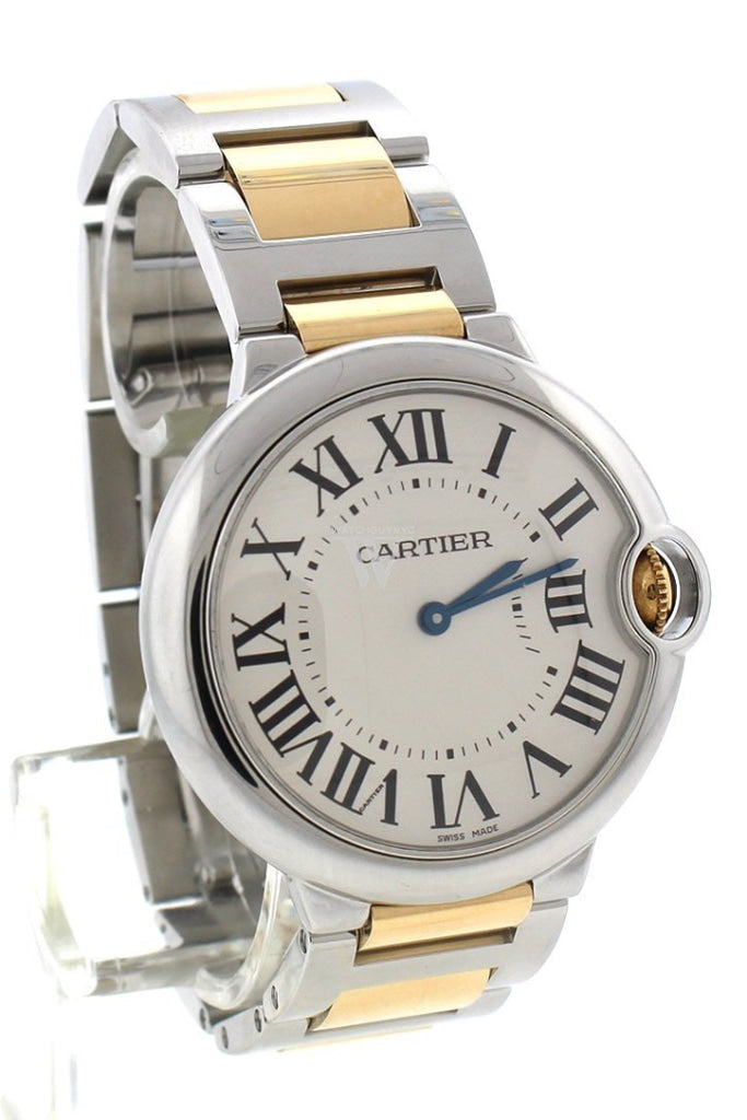 Cartier Ballon Bleu 36mm Steel Yellow Gold Ladies Watch W69008Z3 Pre-Owend