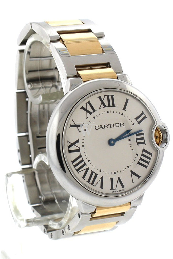 Cartier Ballon Bleu 36mm Steel Yellow Gold Ladies Watch W69008Z3 Pre-Owend