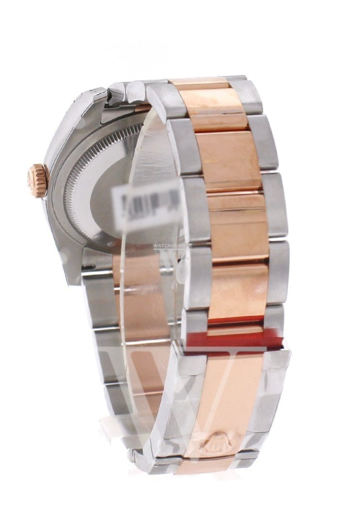 Custom Diamond Bezel Rolex Datejust 36 Silver Dial Oyster Rose Gold Two Tone Watch 116201 116231 Pre-owned