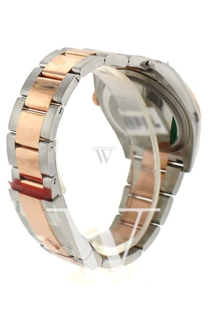 Custom Diamond Bezel Rolex Datejust 36 Pink Dial Oyster Rose Gold Two Tone Watch 116201 116231 Pre-owned