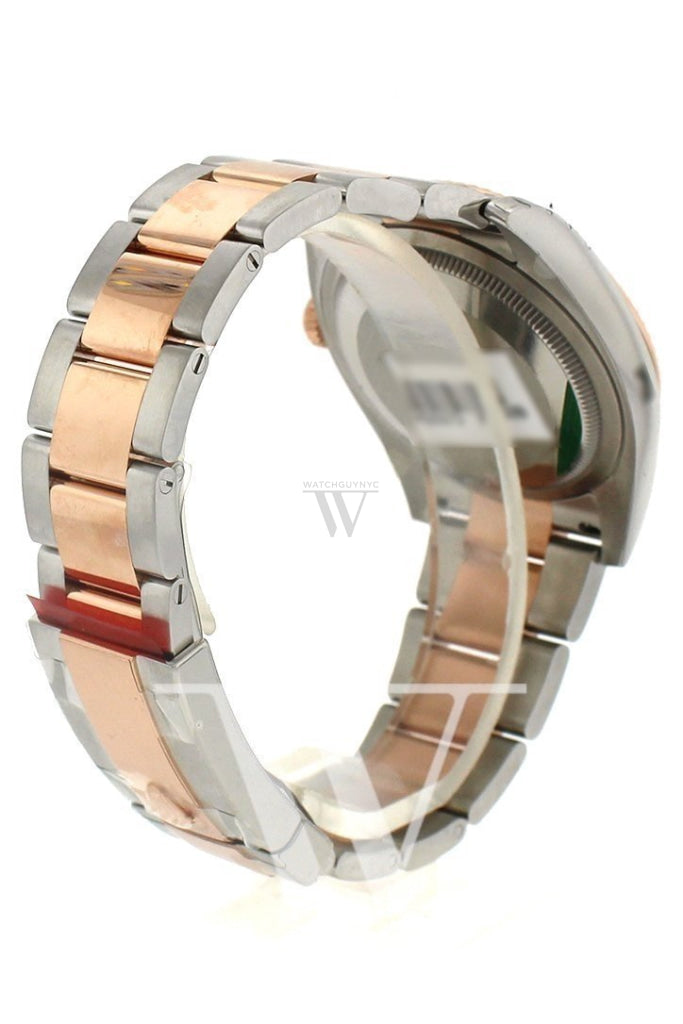 Custom Diamond Bezel Rolex Datejust 36 PInk Roman Dial Oyster Rose Gold Two Tone Watch 116201 116231 Pre-owned