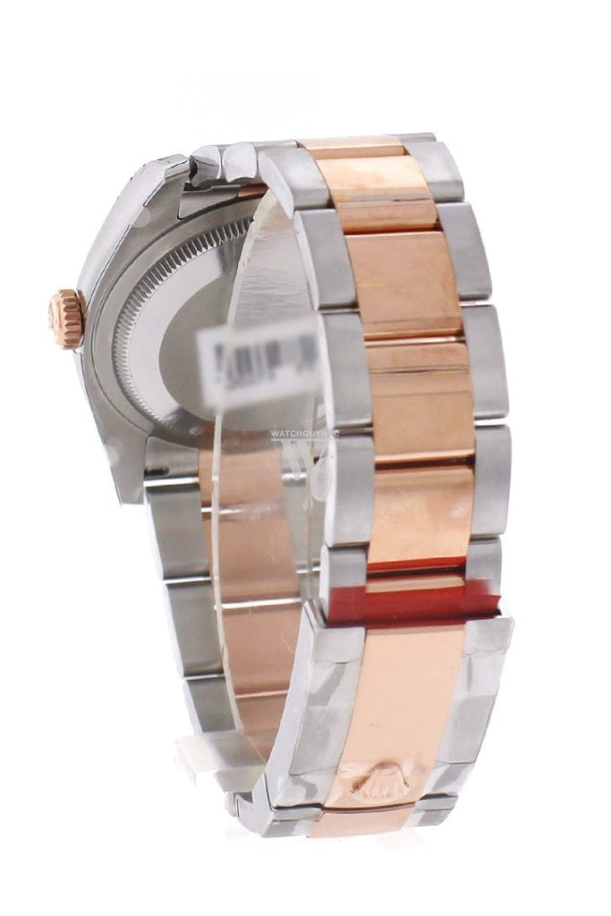 Custom Diamond Bezel Rolex Datejust 36 Steel Roman Dial Rose Gold Two Tone Watch 116201 116231 Pre-owned