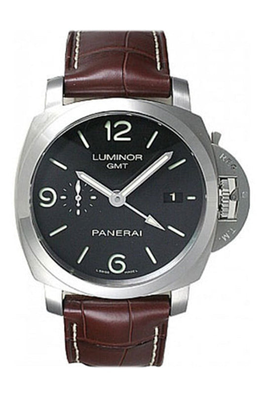 Panerai Panerai Panerai Luminor 1950 3-Days Automatic GMT Watch PAM00320 luxury watch by Global Sky Diamonds, Diamond District NYC, mazalito