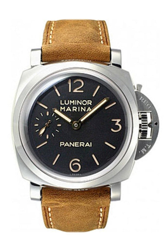 Panerai Panerai Panerai Luminor Marina 1950 3 days Black Dial Leather PAM00422 luxury watch by Global Sky Diamonds, Diamond District NYC, mazalito
