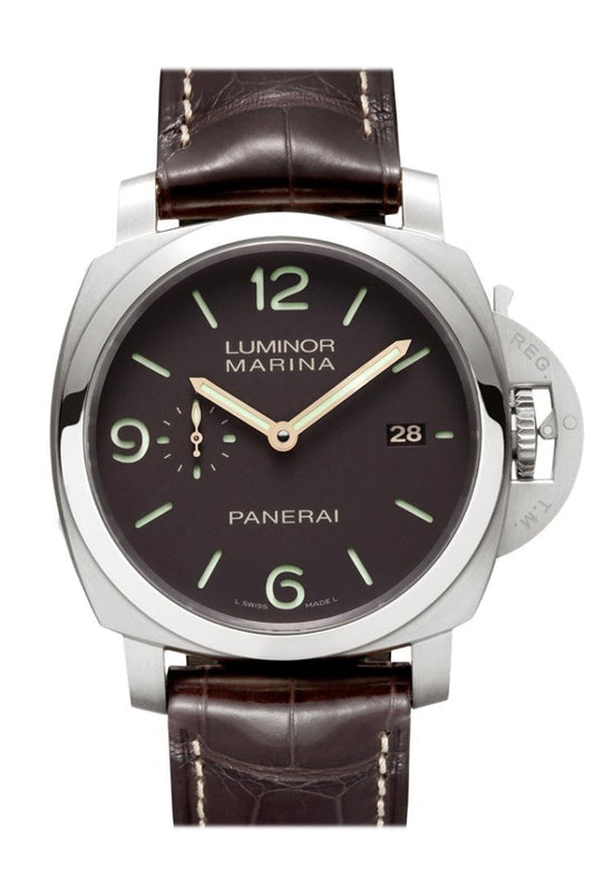 Panerai Panerai Panerai Luminor Marina 1950 3 Days Automatic Brown Dial Men's Watch Pam00351 luxury watch by Global Sky Diamonds, Diamond District NYC, mazalito