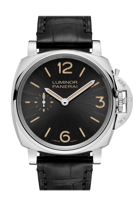 Panerai Panerai Panerai Pam00676 Luminor Due 3 Days Acciaio Black Dial Men's Watch luxury watch by Global Sky Diamonds, Diamond District NYC, mazalito