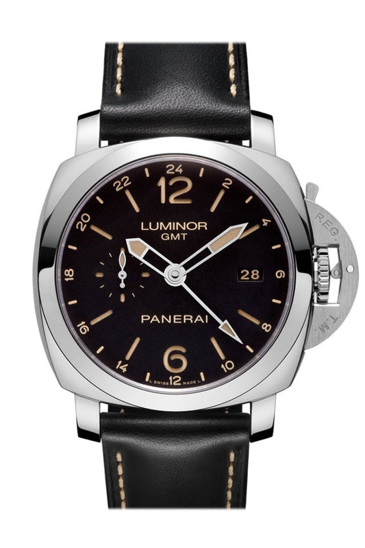 Panerai Panerai Panerai Luminor 1950 3 Days Gmt 24h Automatic Acciaio 44mm Black Dial luxury watch by Global Sky Diamonds, Diamond District NYC, mazalito