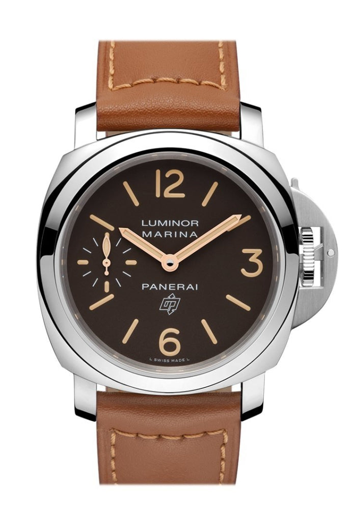 Panerai Panerai Panerai Luminor Marina Logo Acciaio 44mm Brown Dial Men's Watch Pam006 luxury watch by Global Sky Diamonds, Diamond District NYC, mazalito