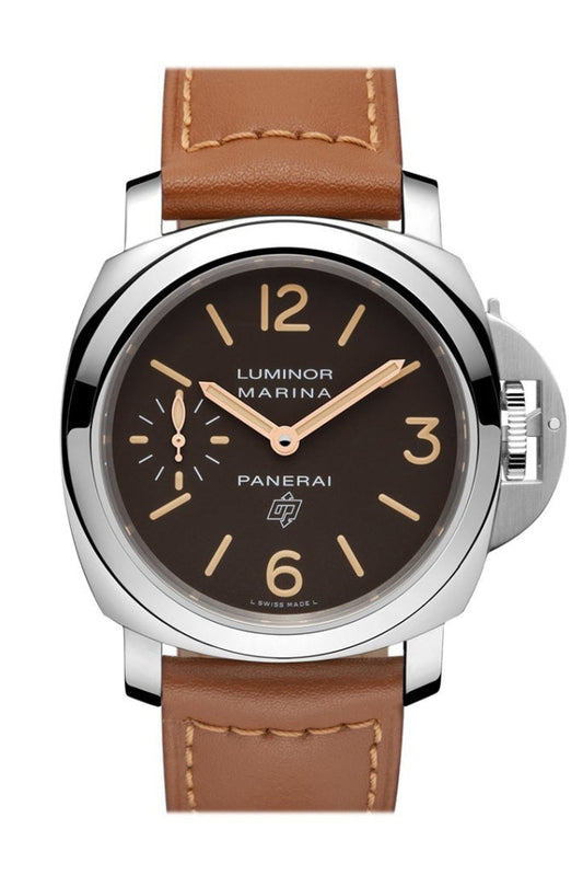 Panerai Panerai Panerai Luminor Marina Logo Acciaio 44mm Brown Dial Men's Watch Pam006 luxury watch by Global Sky Diamonds, Diamond District NYC, mazalito
