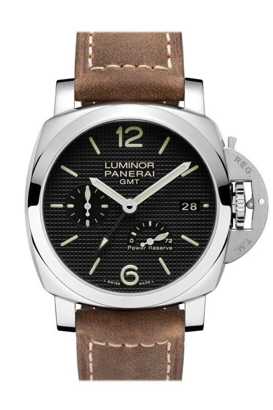 Panerai Panerai Panerai Luminor 1950 3 Days Gmt Power Reserve Automatic Acciaio 42mm B luxury watch by Global Sky Diamonds, Diamond District NYC, mazalito