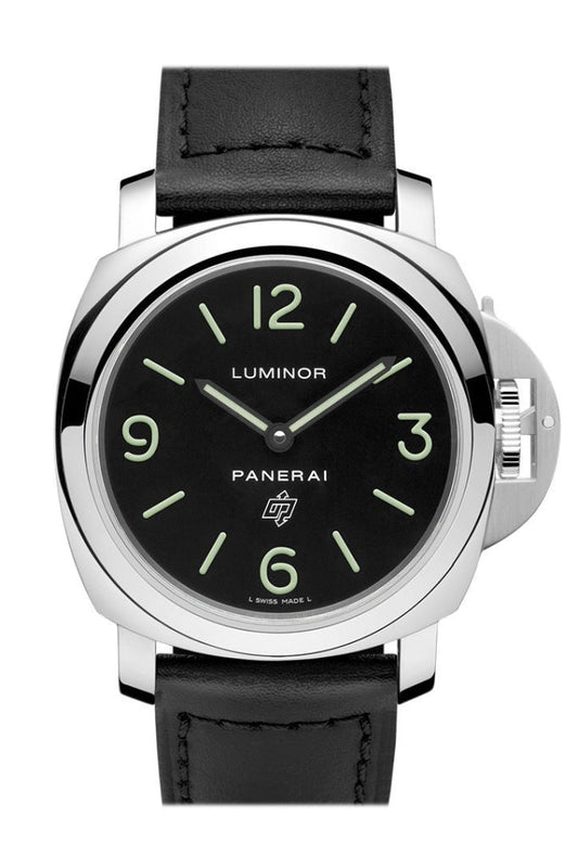Panerai Panerai Panerai Luminor Base Logo Acciaio 44mm Black Dial Men's Watch Pam01000 luxury watch by Global Sky Diamonds, Diamond District NYC, mazalito