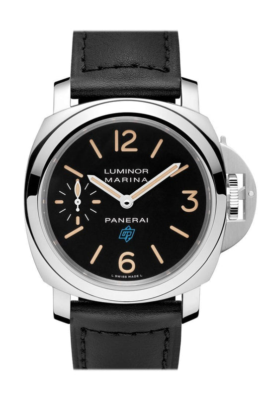 Panerai Panerai Panerai Luminor Marina Logo Acciaio 44mm Black Dial Men's Watch Pam006 luxury watch by Global Sky Diamonds, Diamond District NYC, mazalito