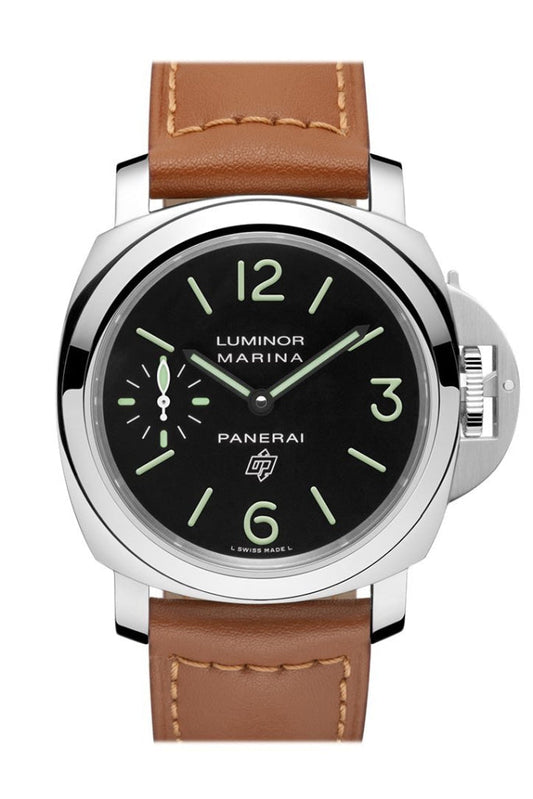 Panerai Panerai Panerai Luminor Marina Logo Acciaio 44mm Black Dial Men's Watch Pam010 luxury watch by Global Sky Diamonds, Diamond District NYC, mazalito