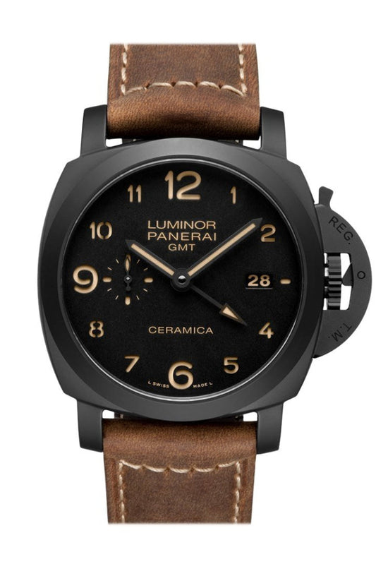 Panerai Panerai Panerai Pam00441 Luminor 1950 3 Days Gmt Automatic Ceramica 44 Black Dial Men's Watch luxury watch by Global Sky Diamonds, Diamond District NYC, mazalito