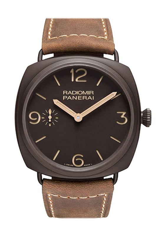 Panerai Panerai Panerai Radiomir Composite Brown Dial Brown Leather 47mm Men's Watch P luxury watch by Global Sky Diamonds, Diamond District NYC, mazalito