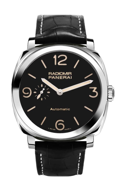 Panerai Panerai Panerai Radiomir 1940 Automatic Black Dial Black Leather 45mm Men's Wa luxury watch by Global Sky Diamonds, Diamond District NYC, mazalito