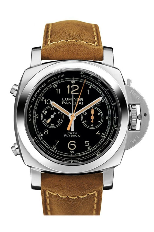 Panerai Panerai Panerai Luminor 1950 Automatic Flyback Chronograph 44mm Men's Watch PA luxury watch by Global Sky Diamonds, Diamond District NYC, mazalito