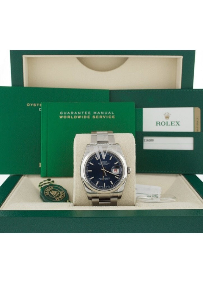 ROLEX Datejust 36 Blue Dial Stainless Steel Watch 116200 Pre-owned