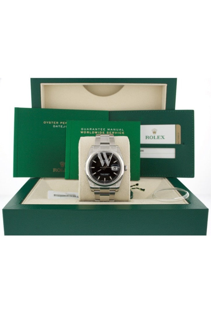 ROLEX Datejust 36 Black Dial Stainless Steel Watch 116200 Pre-owned