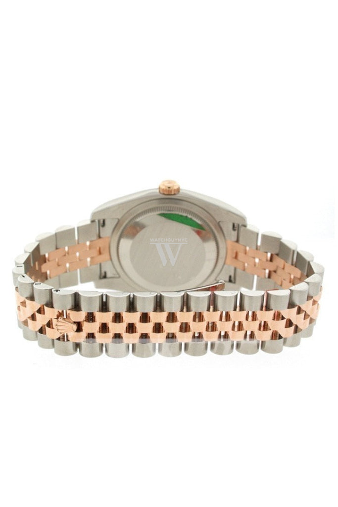 Rolex Datejust 36 Black Concentric Dial Fluted Steel and 18k Rose Gold Jubilee Watch 116231 Pre-owned