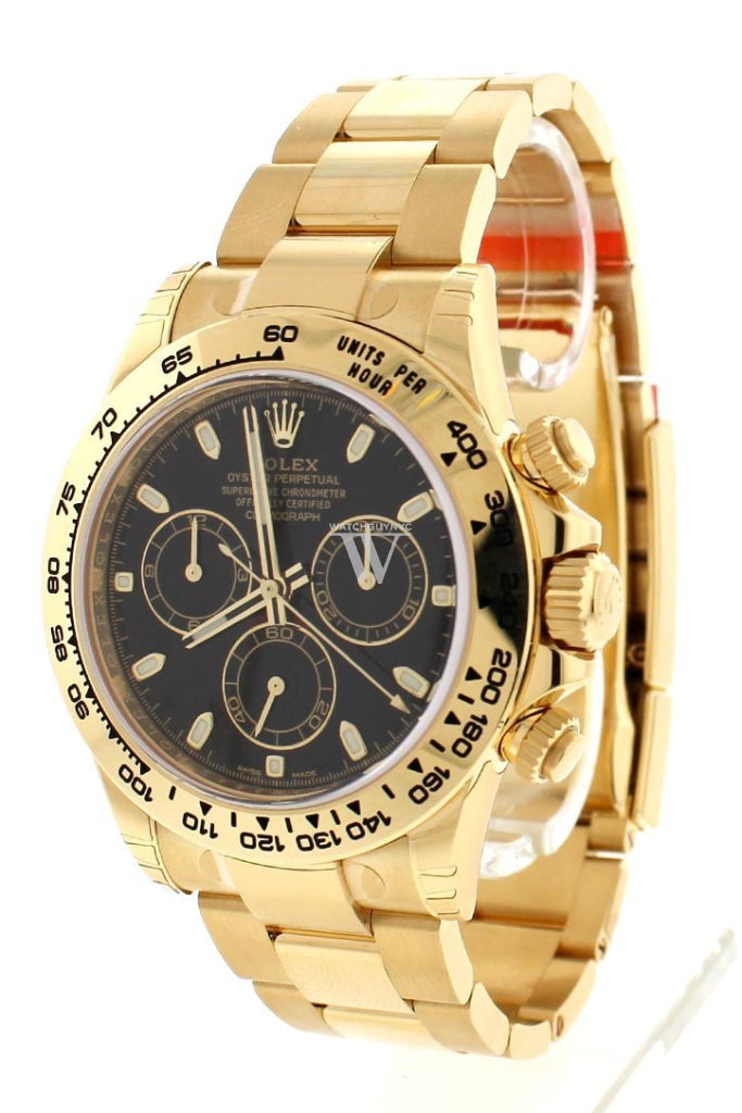 Rolex Cosmograph Daytona Black Dial Gold Men's Watch 116508